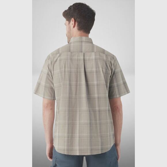 New Mens DICKIES Short Sleeve Flex Woven Relaxed Fit Gray Plaid Shirt MEDIUM - Picture 3 of 5